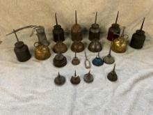 (22) assorted oil cans