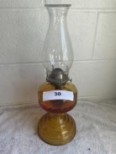 amber glass oil lamp