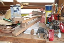 6 ft Work Bench & Contents to include Wilton Vice