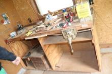 6 ft Work Bench & Contents to include Wilton Vice