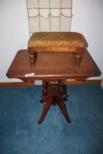 Foot Stool & Antique Table