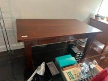 HEAVY WOODEN DESK WITH DRAWERS 34X60X30
