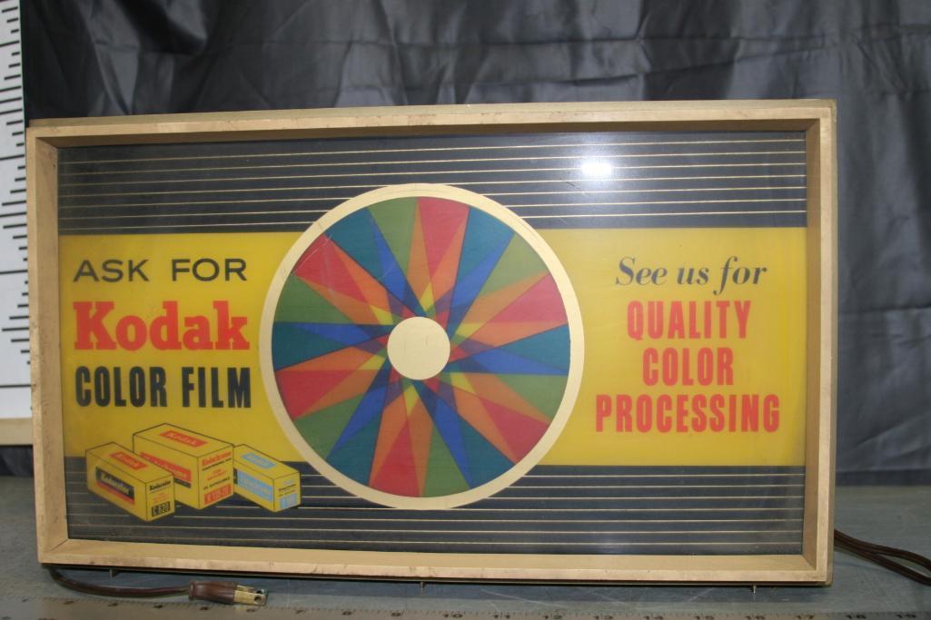 "Ask for Kodak Color Film" Light up Kodak Cameras Advertisement Untested