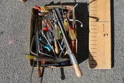 Entire Box of Various Hand Tools, Screwdrivers, Large Metal Files, etc.