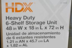 HDX 48 in. W x 72 in. H x 18 in. D Decorative Wire Chrome Heavy Duty 6 tier Shelving Unit