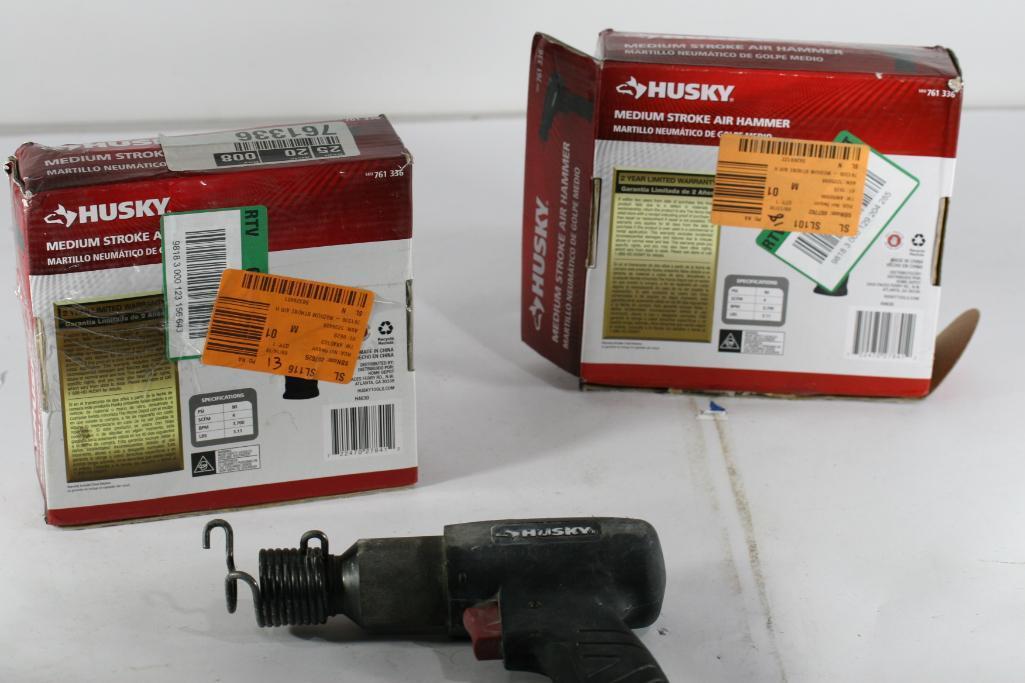 2 Units Hammer Drills: Husky Air Powered Tools Medium Stroke Air Hammer UPC 722470278412