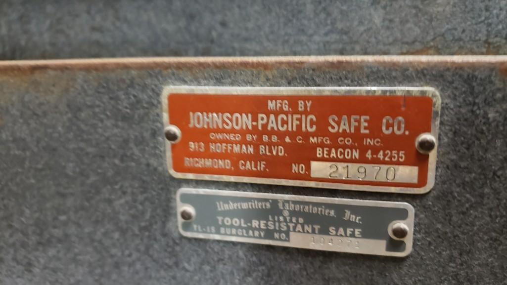Bank Safe Verified combination Double Lock Model 21970 Johnson-Pacific TL-15 Tool Resistant
