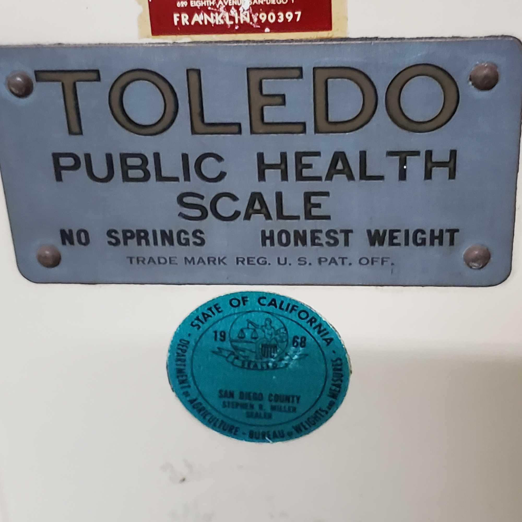 Vintage Coin insert Toledo Public Health Scale.