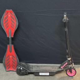 Razor scooter and Ripstik board