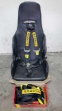 Kirkey Bucket racing seat with Sabelt 5 point harness box of extra Sabel 5 point harness