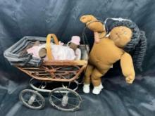 Toddler Tyke baby doll W/carrage stroller and Cabbage Patch doll