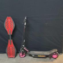 Razor scooter and Ripstik board
