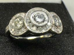 14k White Gold Diamond Ring Size 6.5 2.93g Total