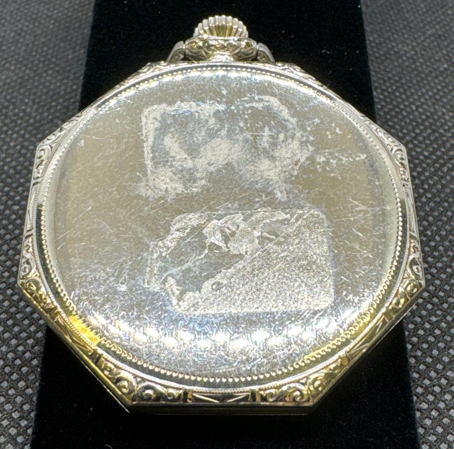 Hamilton 14kt Gold Decagon Pocket Watch 17 Jewel