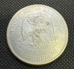 1873-S US Trade Dollar Seated Liberty Silver Coin 26.71 Oz
