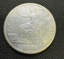 1873-S US Trade Dollar Seated Liberty Silver Coin 26.71 Oz
