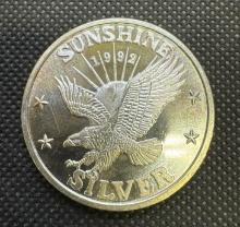 1992 Sunshine Minting Eagle 1 Troy Oz .999 Fine Silver Bullion Coin
