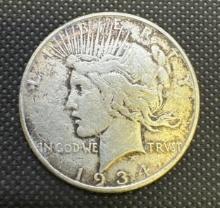 1934-D Silver Peace Dollar 90% Silver Coin 0.93 Oz