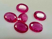 Lot of 6 Oval Cut Ruby Gemstones 4.7ct Total