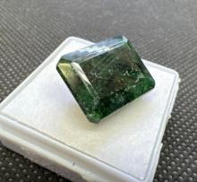 Emerald Cut Deep Forest Green Emerald Gemstone Amazing Color 12.65ct