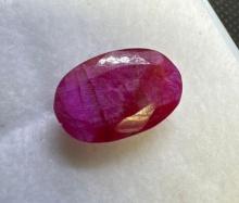 Oval Cut Red Ruby Gemstone 6.75ct