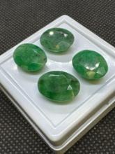 4x Oval Cut Green Emerald Gemstones 21.50Ct