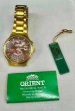 Rare Orient Automatic Multi Year Calendar Brown Dial Made in Japan