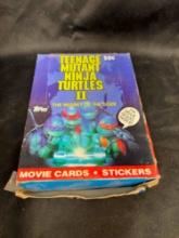 Teenage Mutant Ninja Turtles Movie II Cards Box 36 Sealed Wax Packs Secret of the Ooze Topps