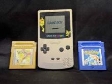 Gameboy Color Pokemon Special Pikachu edition w/ Pokemon Gold and Blue Games Nintendo