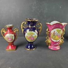 3 Vintage Limoges vases made in France
