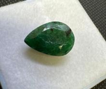 Pear Cut Green Emerald Gemstone 7.10ct
