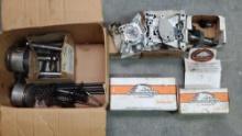 Box of misc.Harley Davidson parts piston kit cam kit oil pump assyrocker arm support kit more