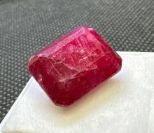 Emerald Cut Red Ruby Gemstone 12.30ct