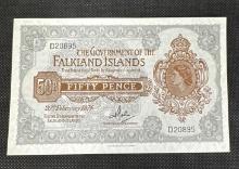 1975 Falkland Island Fifty Pence Banknote