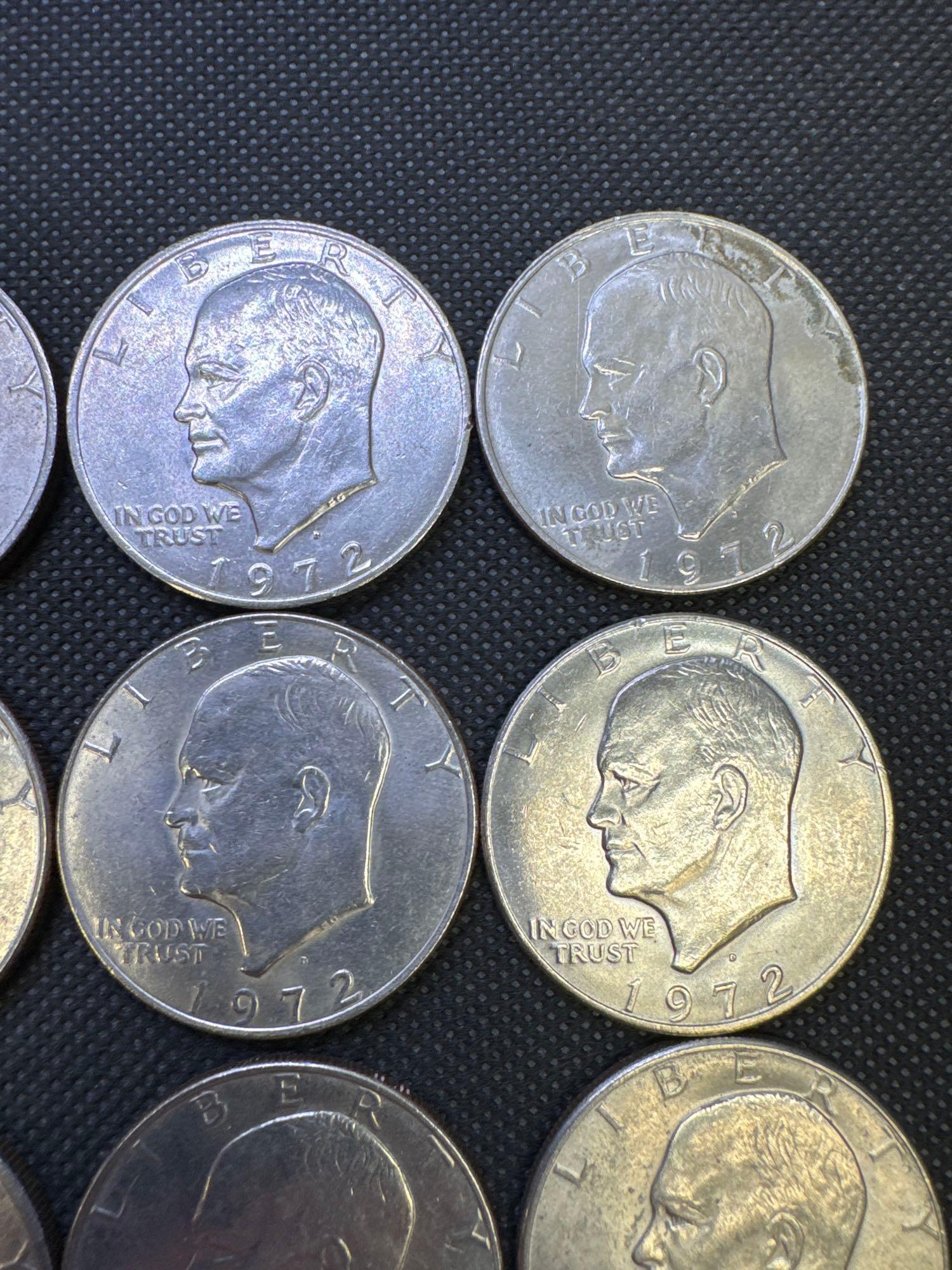 16 1972 Eisenhower Dollars