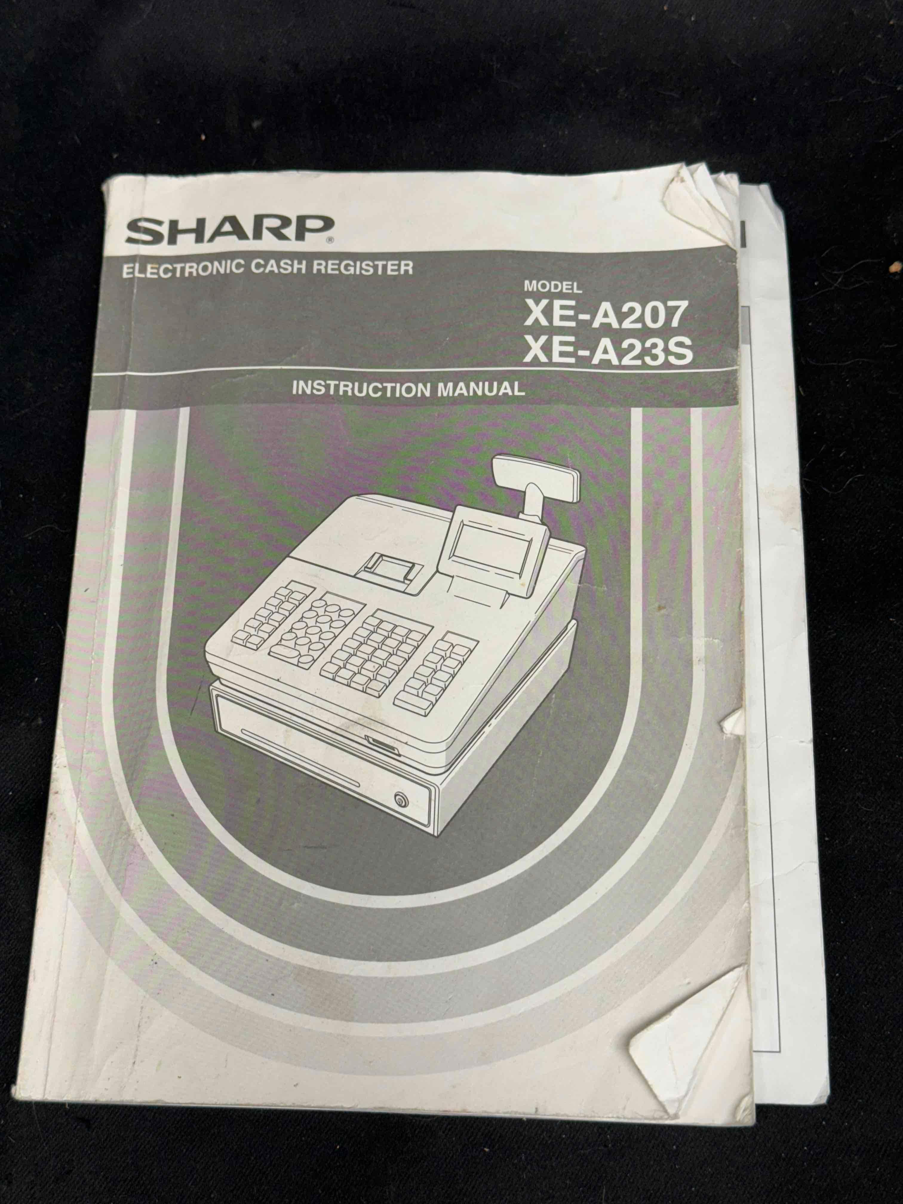 Sharp XE-A207 Cash Register with Key and Manual