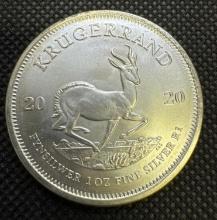 2020 South Africa Krugerrand 1 Troy Oz .999 Fine Silver Bullion Coin
