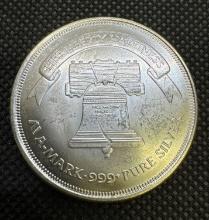 A Mark 1 Troy Ounce .999 Fine Silver Liberty Bullion Coin