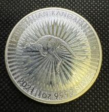 2021 Australia Kangaroo 1 Troy Oz .999 Fine Silver $1 Bullion Coin