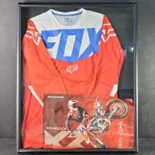 Framed/ incased signed Fox jersey and print by Ken Roczen