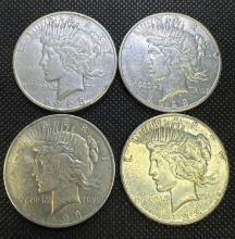 4x 1923 Silver Peace Dollars 90% Silver Coins
