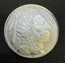 1 Troy Ounce .999 Fine Silver Buffalo Indian Head Bullion Coin