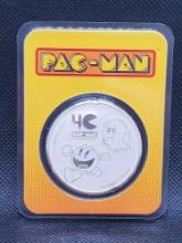 1 Troy Oz .999 Fine Silver Pac-Man Silver Pacman Round Coin