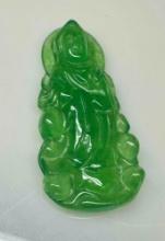 40.3ct Chinese old Rare jade jadeite hand-carved pendant necklace statue