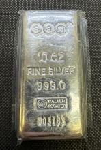 SAM 10 Troy Oz 999 Fine Silver Bullion Bar