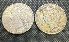 2x 1923-S Silver Peace Dollars 90% Silver Coins 1.88 Oz