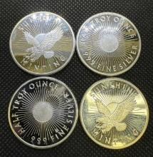 4x 1/2 Oz 999 Fine Silver Sunshine Minting Bullion Coins