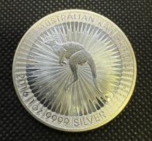 2016 Australian Kangaroo 1 Troy Oz 999 Fine Silver Bullion Coin
