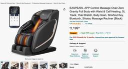 New in box sealed Easpearl App Control Massage chair Retails $2199