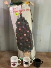 Fiber Optic Christmas Tree & Coffee Mugs